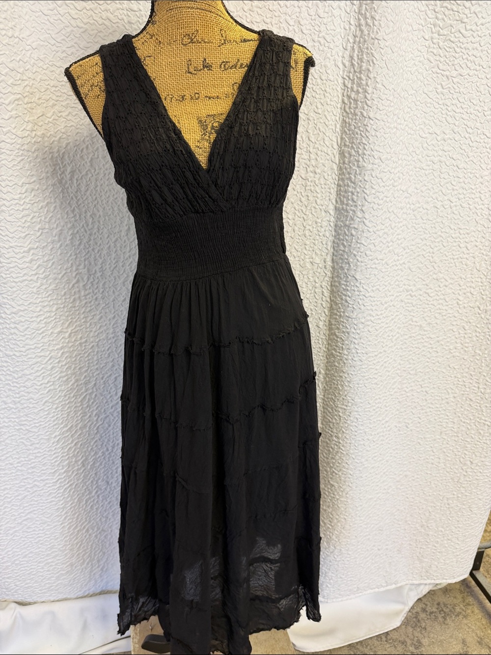 Black Sleeveless V-Neck Maxi Dress - Classic Women's Dress Boho Cotton